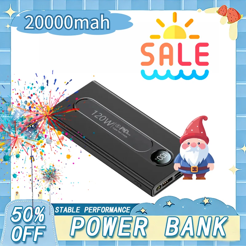 

20000mAh High Capacity Power Bank Digital Display Power bank 120W Super Fast Charging Battery For Iphone For Samsung