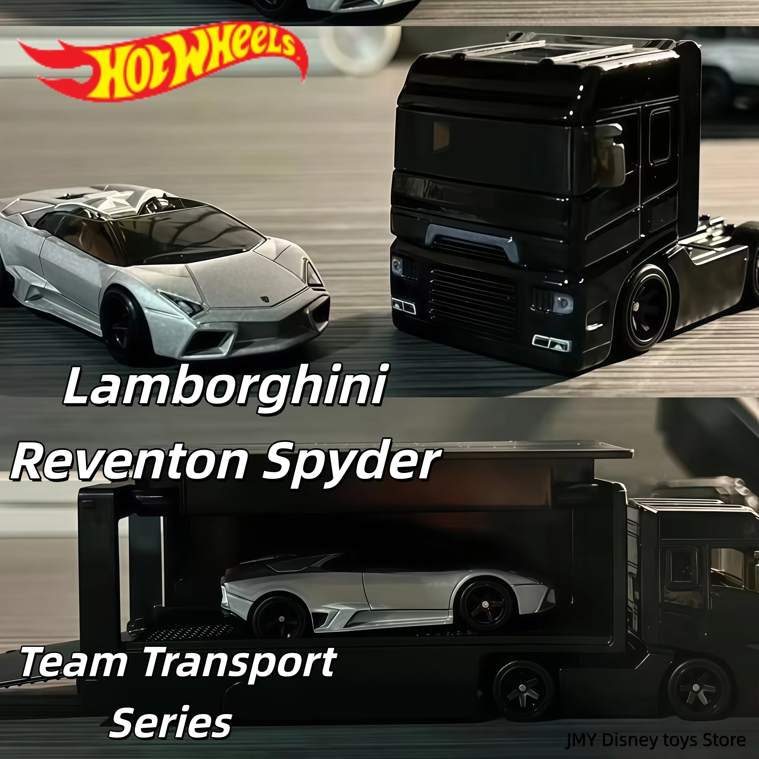 ホットウィール-チームトランスポートシリーズ-flf56-ランボルギーニ-レヴェントン-スパイダー-1-64-ダイキャスト車両-ベースラバータイヤ-ファン向けコレクターアイテム