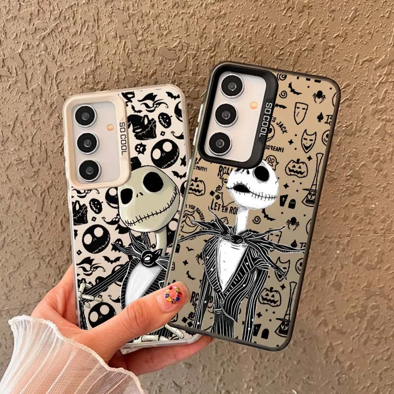 

Nightmare Before Christmas For Samsung A73 A72 A71 A53 A52 A33 A54 A34 A35 A36 A55 A56 5G Colorful Silver Phone Case