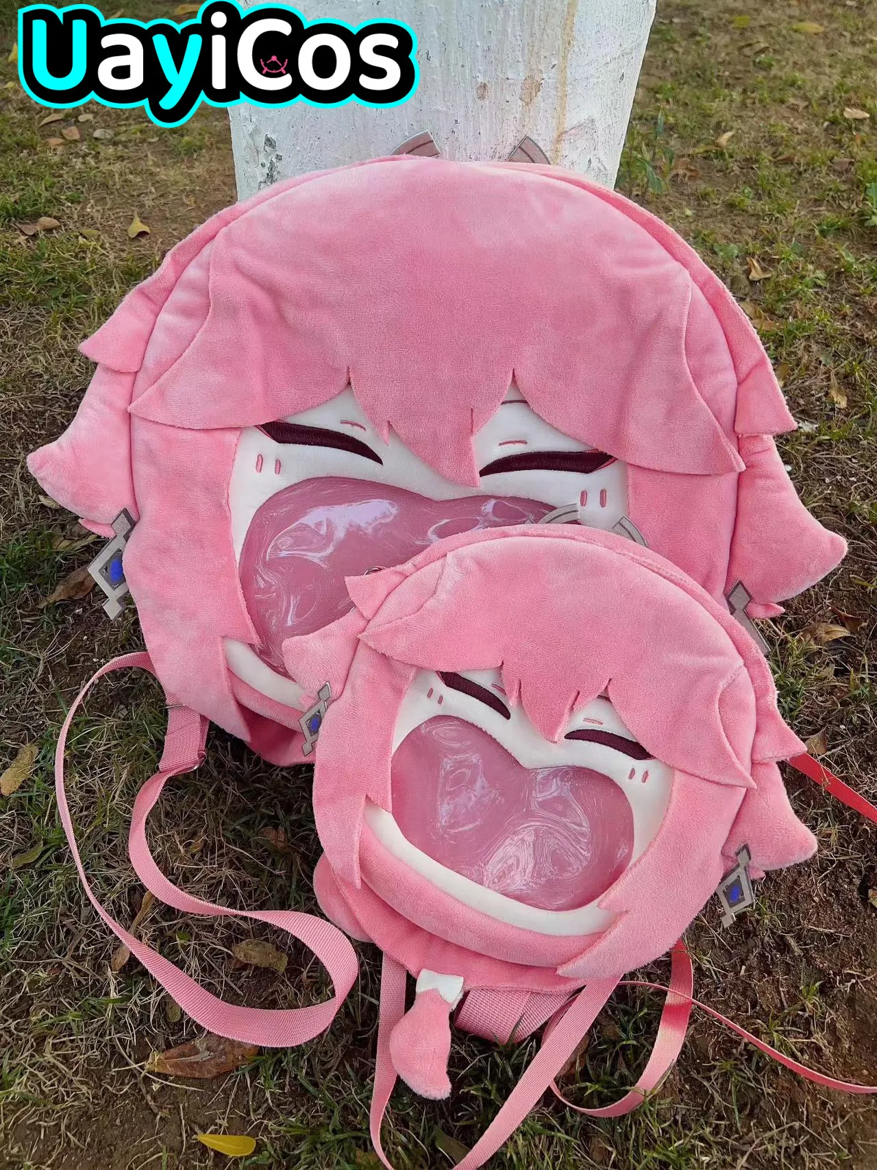 Genshin Impact Yae Miko Cartoon großen Mund Plüsch Plüsch Puppe rosa Rucksack Geldbörse Umhängetaschen Handtaschen Itabag Anime Figur t