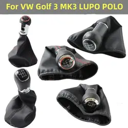 For Volkswagen VW Jetta Golf 3 MK3 LUPO POLO CADDY Gear Shift Knob Gaitor Boot Cover Case Car Styling Accessories Black Red Line