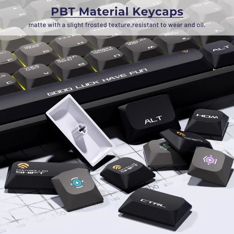 VALORANT Theme 128keys Keycap Set ‌floating Cloud Low Profile PBT Key Caps Mechanical Gaming Keyboard Accessory MX Switch Keycap