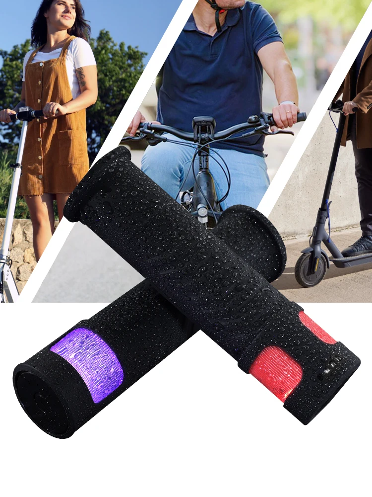 AliExpress NPY Bicycle Grips 1 Pair with LED Lights Bike Handles MTB Grip Soft Non-Slip-Silicone Hand Grip for Road Bikes Bicycles Accessories