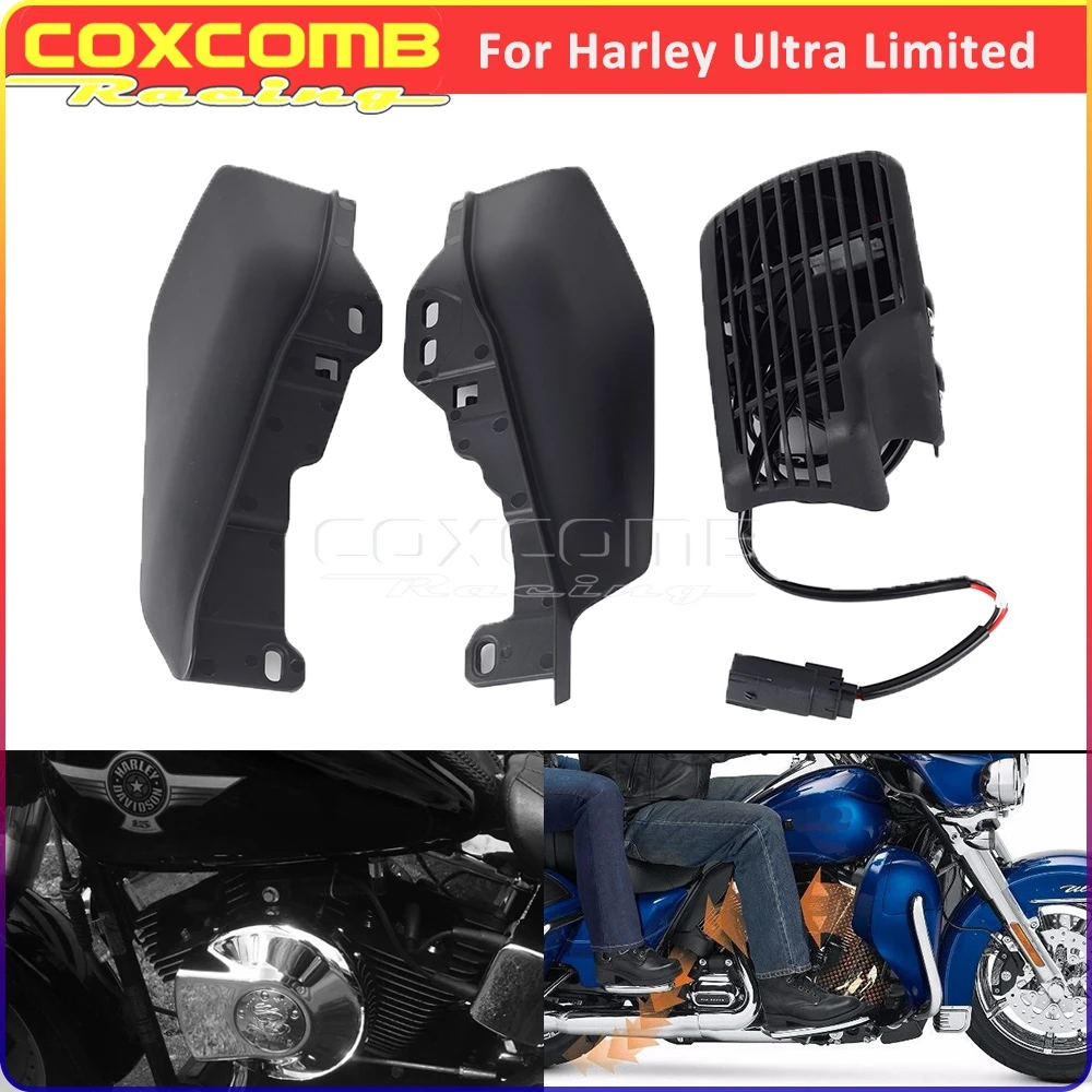 

For Harley Road Glide Ultra FLTRU Limited FLTRK Electra Glide Classic FLHTCU Motorcycle Cool Flow Fan Kit Cooling Radiator 17-23