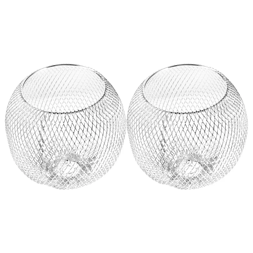 

2pcs Chandelier Shade Lamp Shades Iron Hanging for Bulb European Wrought Hollow Out Lampshade Cover Metal Wire