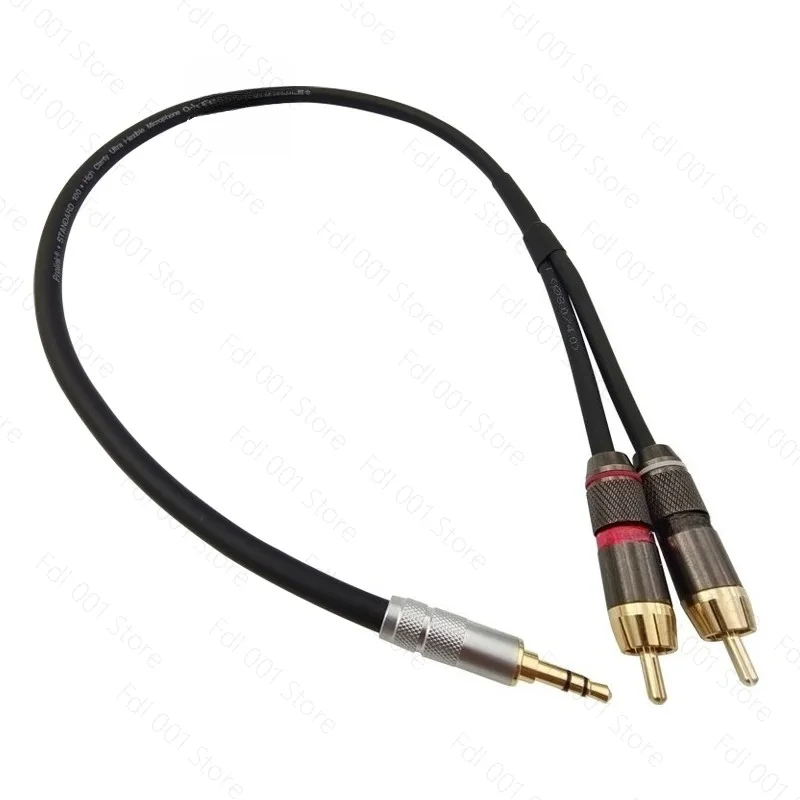 Fever pure copper 3.5mm one point two signal cable 3.5 turn double lotus one open two mobile phone power amplifier audio cable