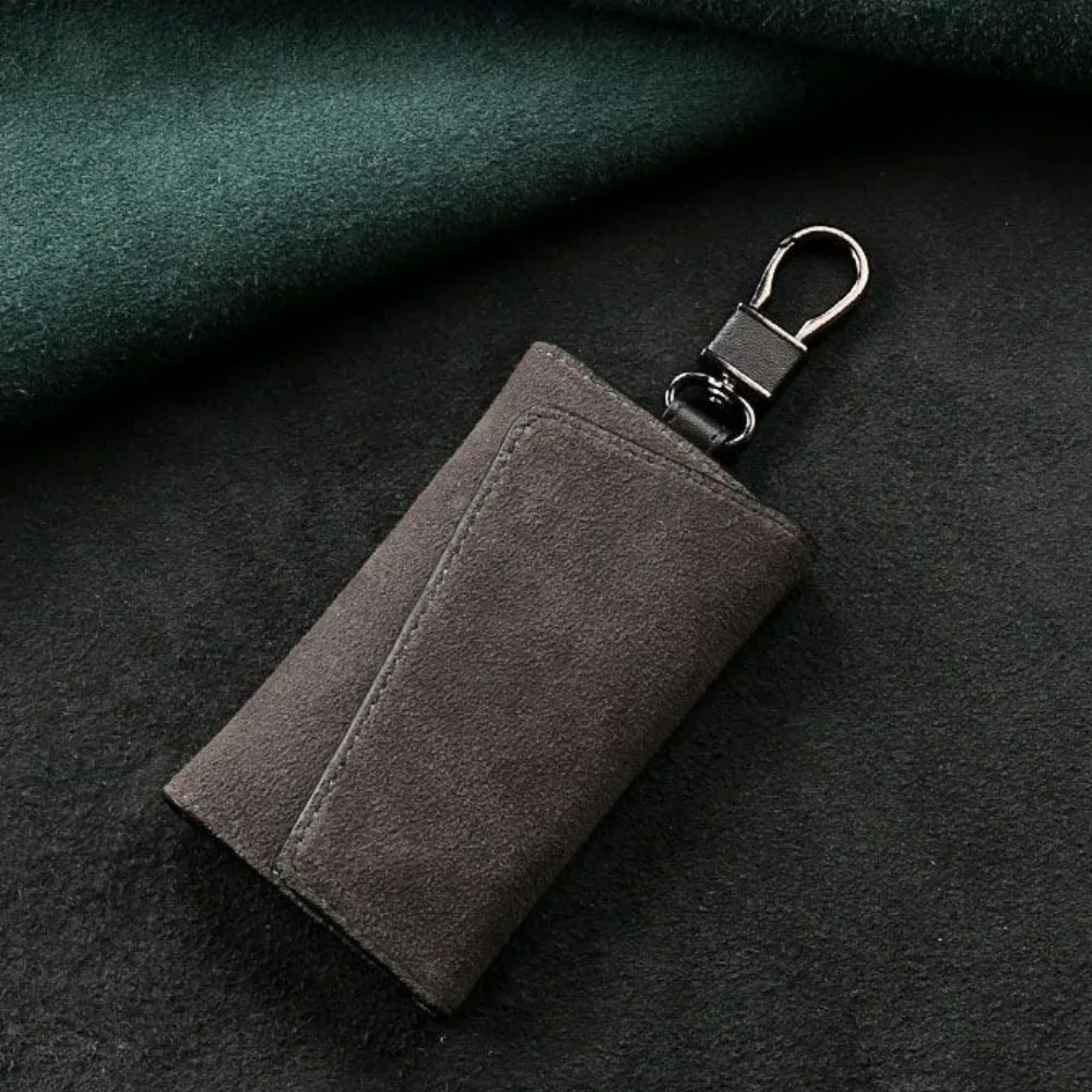 

Casual 2 in 1 Key Holder Bag PU Leather Waterproof Pull Out Keychain Pouch Solid Color ID Card Holder Housekeeper Holders Women