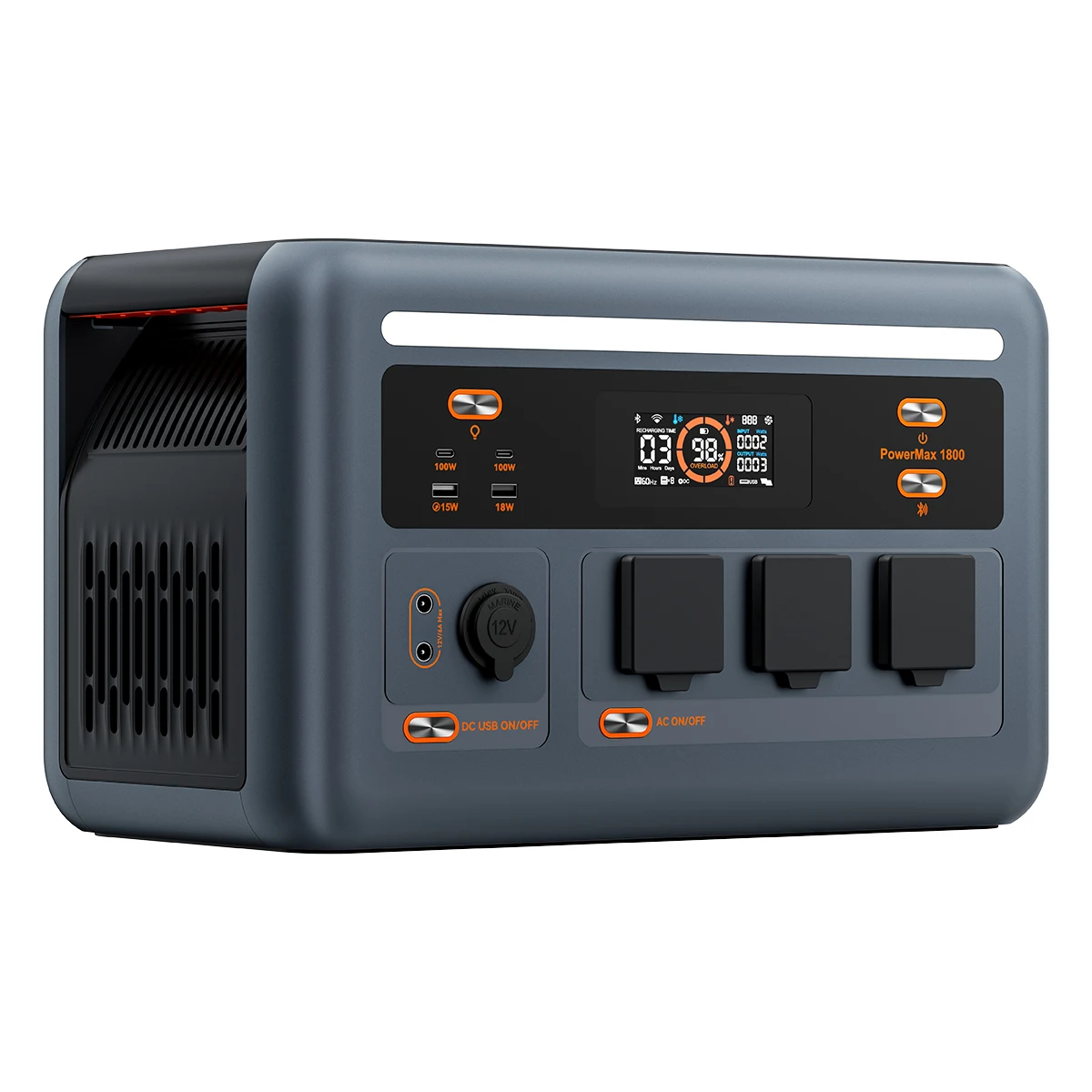 1800W Rechargeable Mobile LFP Power Outdoor Portable Industrial Power Station Solar Generator Battery Power Bank