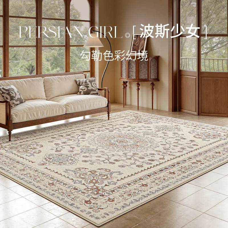 European Style Carpet Living Room Vintage Bedroom Mat Soft Fluffy Bedside Rug Home Luxury Cloakroom Decor Carpets Non-slip Area