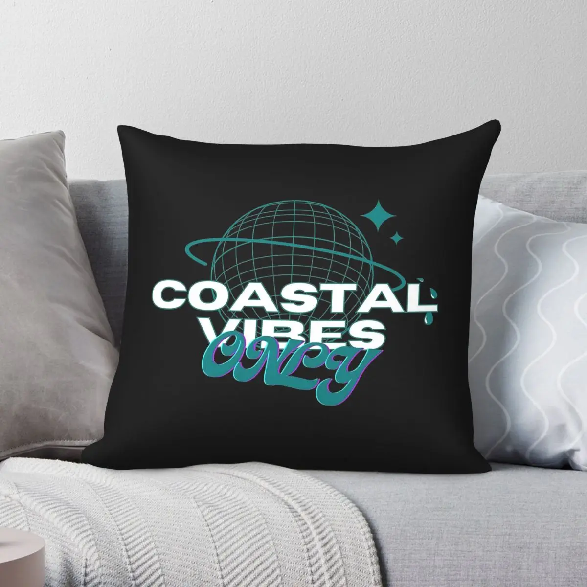 Coastal Carolina University Vibes Pillowcase Polyester Linen Velvet Printed Zip Decorative Pillow Case Home Cushion Cover