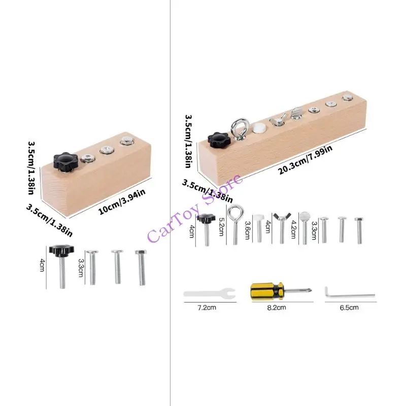 كتل لولبية خشبية معدنية للتعلم المبكر للأطفال، تجميع إبداعي ومهارات حياتية عملية #1