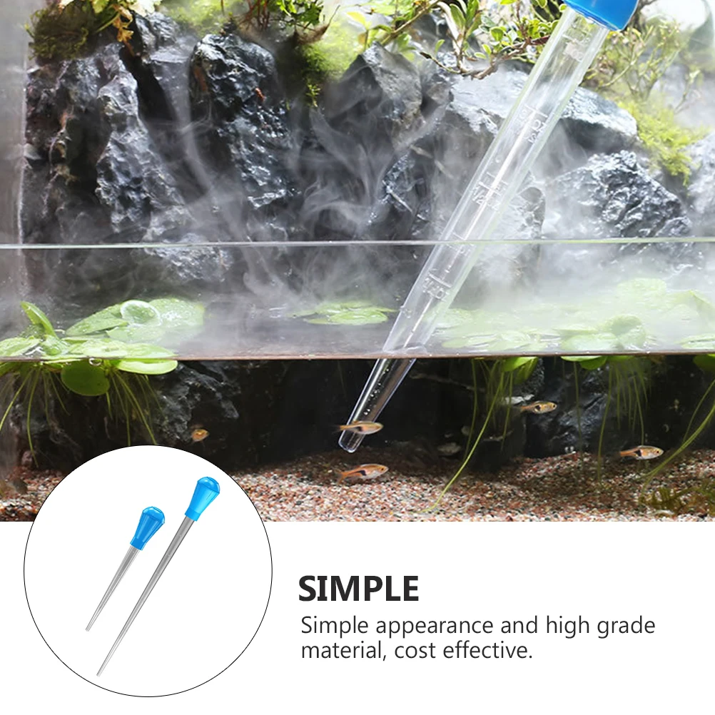 

2pcs Fish Tank Siphon Strong Aquarium Cleaning Tool With Scale Ultra Long Size Multi-Functional Fish Tank Cleaner Dust