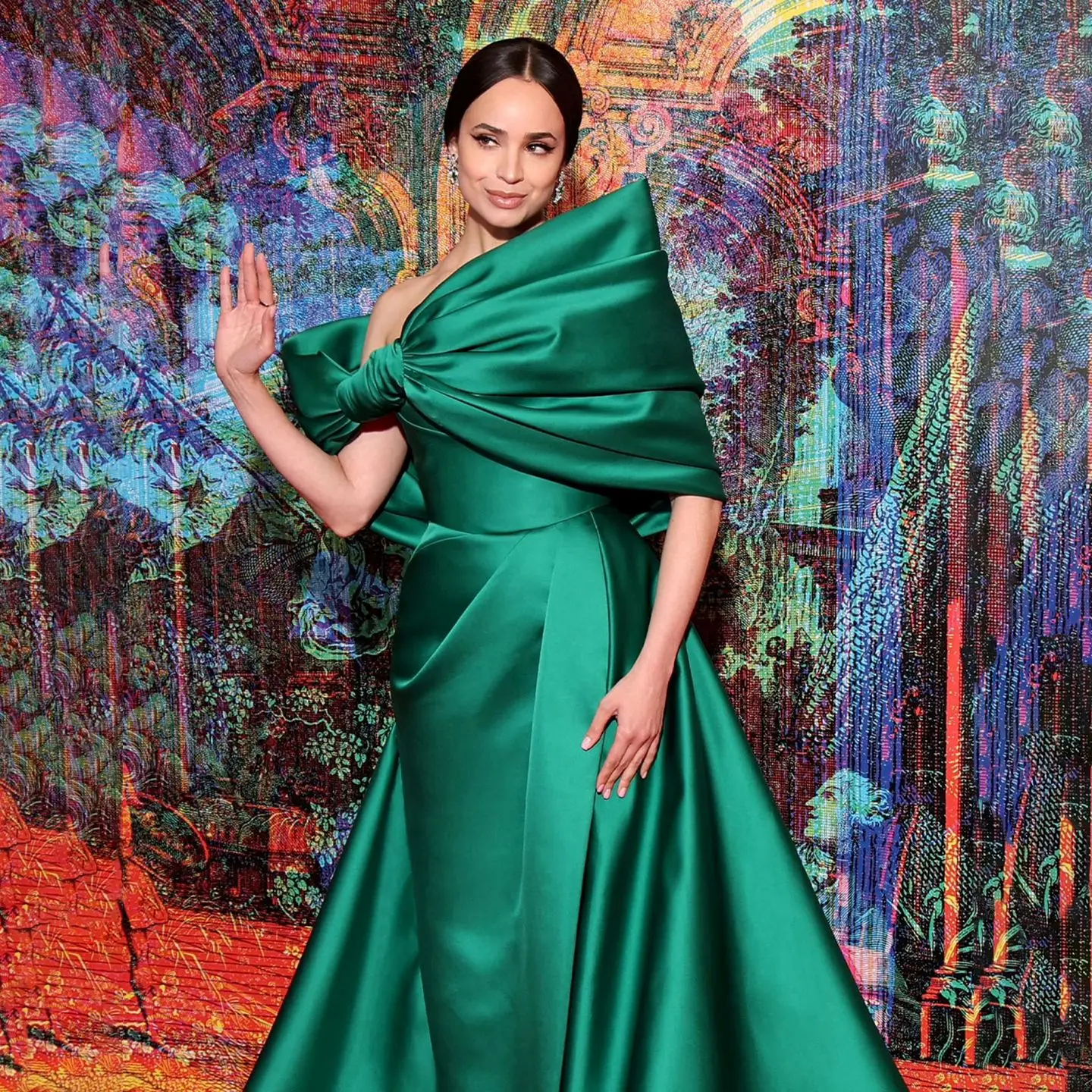 

Sharon Said Off Shoulder Green Evening Dress with A-Line Bow for Women Wedding Party Formal Gown SF454 Customized