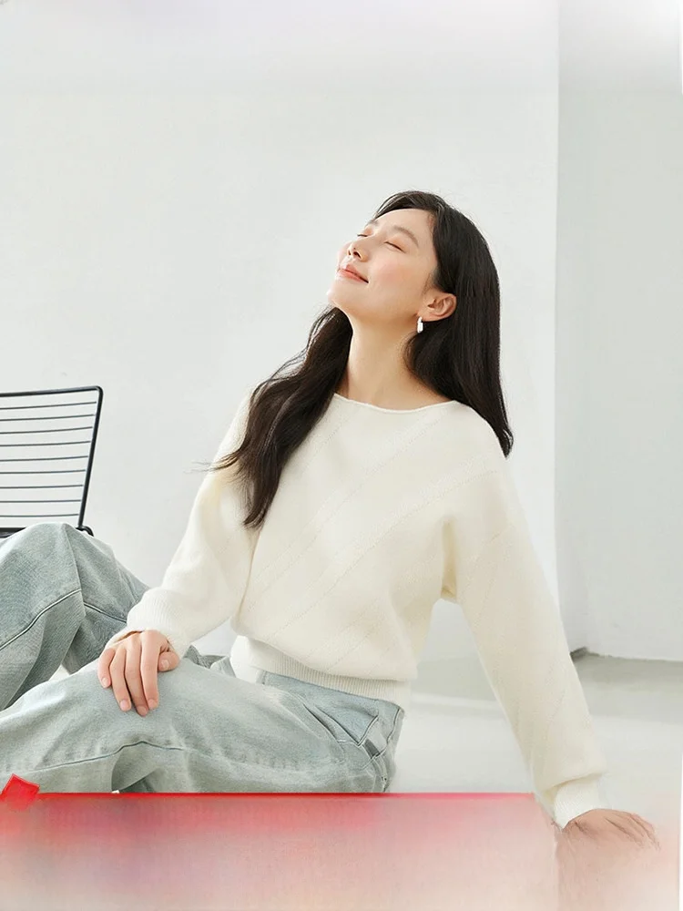 

Women's Loose Fit Sweater 2025 Autumn New Sle Towel Embroidery Design One-oulder Long Sve Regular Length Top