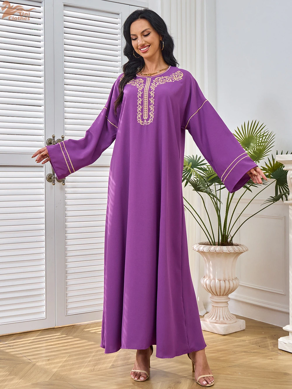 Dubaj Abayas muzułmanki Party Maxi sukienka haftowana długa suknia Eid Ramadan maroko saudyjskie sukienki Kaftan Islam Vestidos Jalabiya