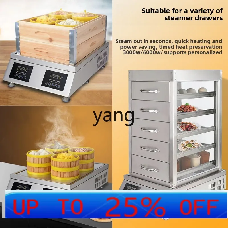 

lmm desktop steamer commercial dim sum breakfast shop multi-functional glass steamer steamer cabinet