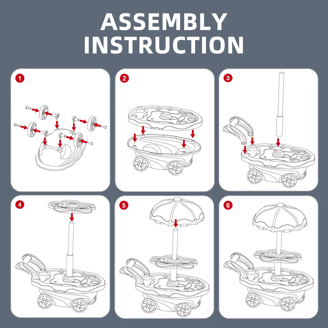 ファミリープレイ子供用おもちゃ - 光と音楽付きミニキャンディデザートカート収納機能付きおもちゃセット