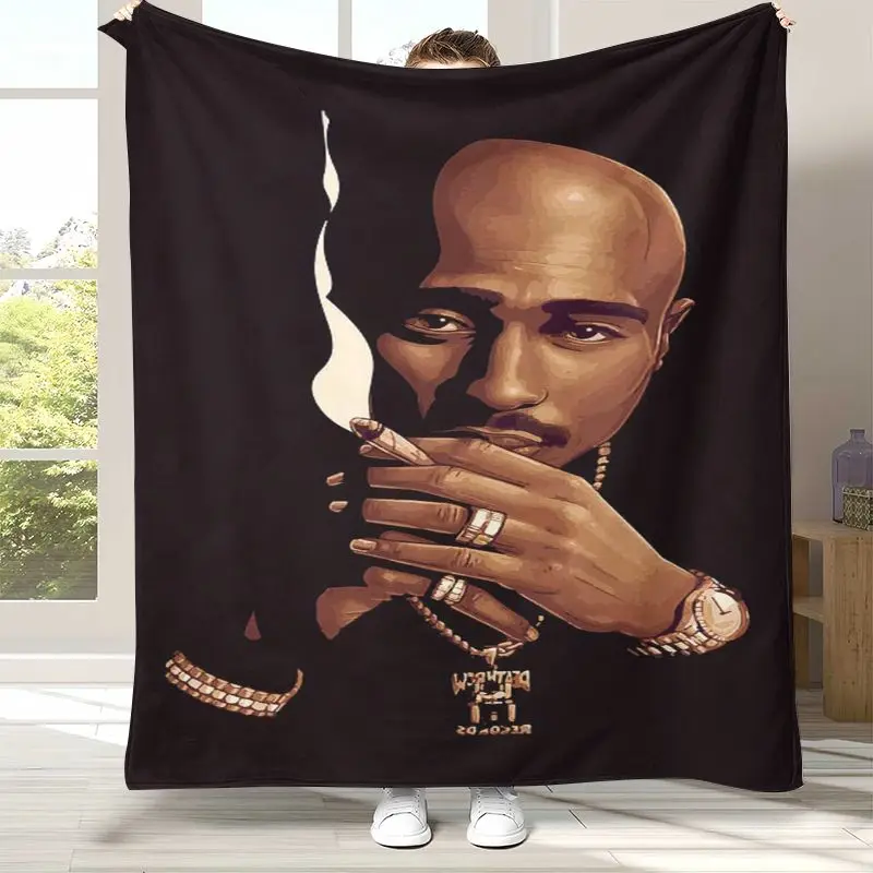 Vintage Tupac 2Pac Thug Life West Coast Rap Legend Flannel Throw Blanket,Cozy Warm Blanket for Bed,Sofa,Living Room,Picnic,Gift