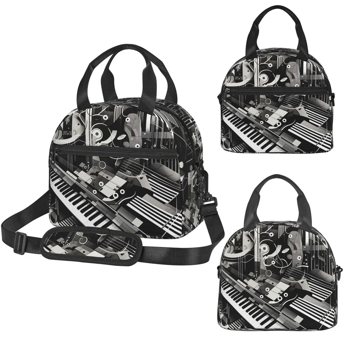 

Термосумка для обедов с музыкальной нотной символикой для женщин, портативный термоконтейнер для офиса, изолированная сумка-холодильник для еды
