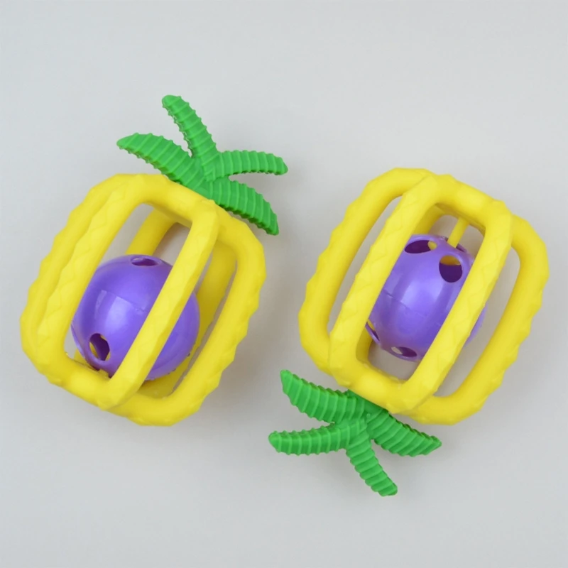 

Nursing Teether Molar Rod Handbell Ring Pineapples Rattle Bell for Baby Bite Free Play Gym Sensory Chewer Infant Favors