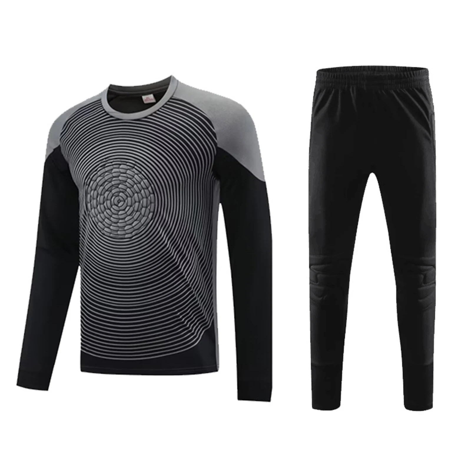 زي حارس المرمى الاحترافي لكرة القدم قمصان حارس المرمى للرجال ملابس رياضية بأكمام طويلة مطبوعة على شكل دائرة مع بنطلون #3