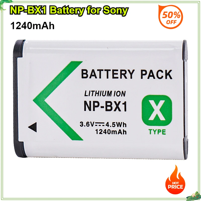 

NP-BX1 NPBX1 3.6V 1240mAh Battery for Sony RX100 M7 M6 M5 M4 M3 X3000r As500 WX300 WX350 FDR-X3000R RX100 HX400