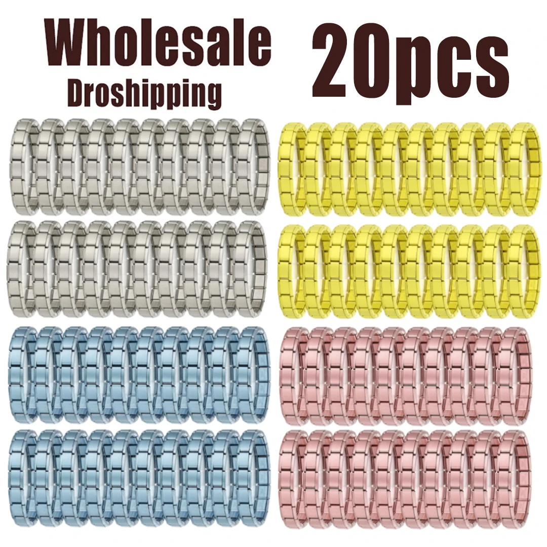 20Pcs/Lot Wholesale Painted Italian Modular Bracelet Color Block DIY Splicing Bracelets Female Wrist Jewelry Bulk Dropshipping