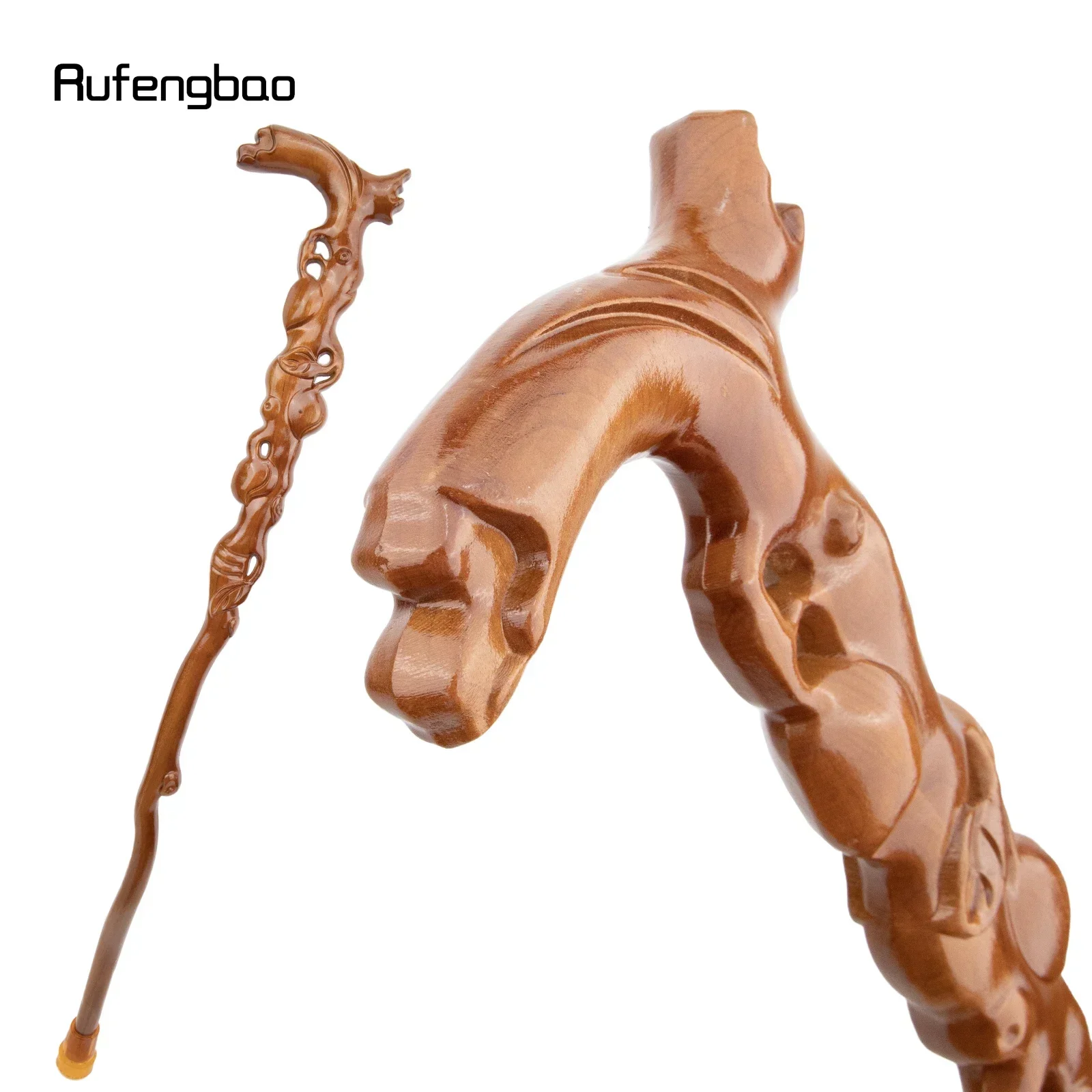Yellow Peach Wooden Fashion Wood Stick Cospaly Cane Halloween Crosier Steampunk & Everyday Use93cm  Performance Stage Cane