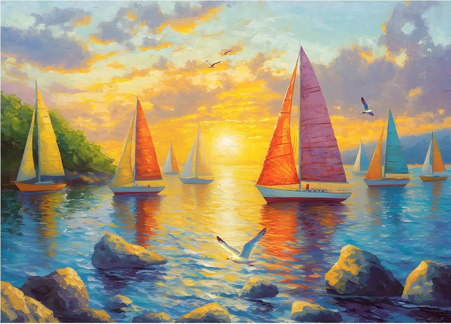 

Деревянные пазлы «Закат над океаном» различных размеров, декор для дома, подарок на день рождения, игрушка для мужчин, женщин, пожилых людей