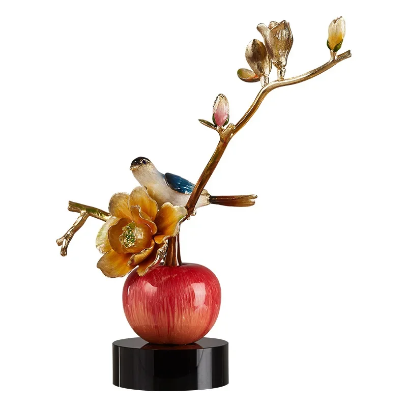 Enamel color, Peace and Joy apple ornament, wine cabinet entrance, TV cabinet, high-end decoration
