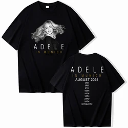 Adele in München Tour 2024 August T-Shirt O-Ausschnitt Kurzarm hemden Fans Geschenk