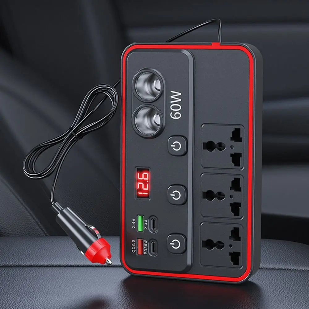 Multi-Port Charging Car Power Inverter Fast Charging Stable Voltage Output Vehicle Power Inverter Independent Switch Control
