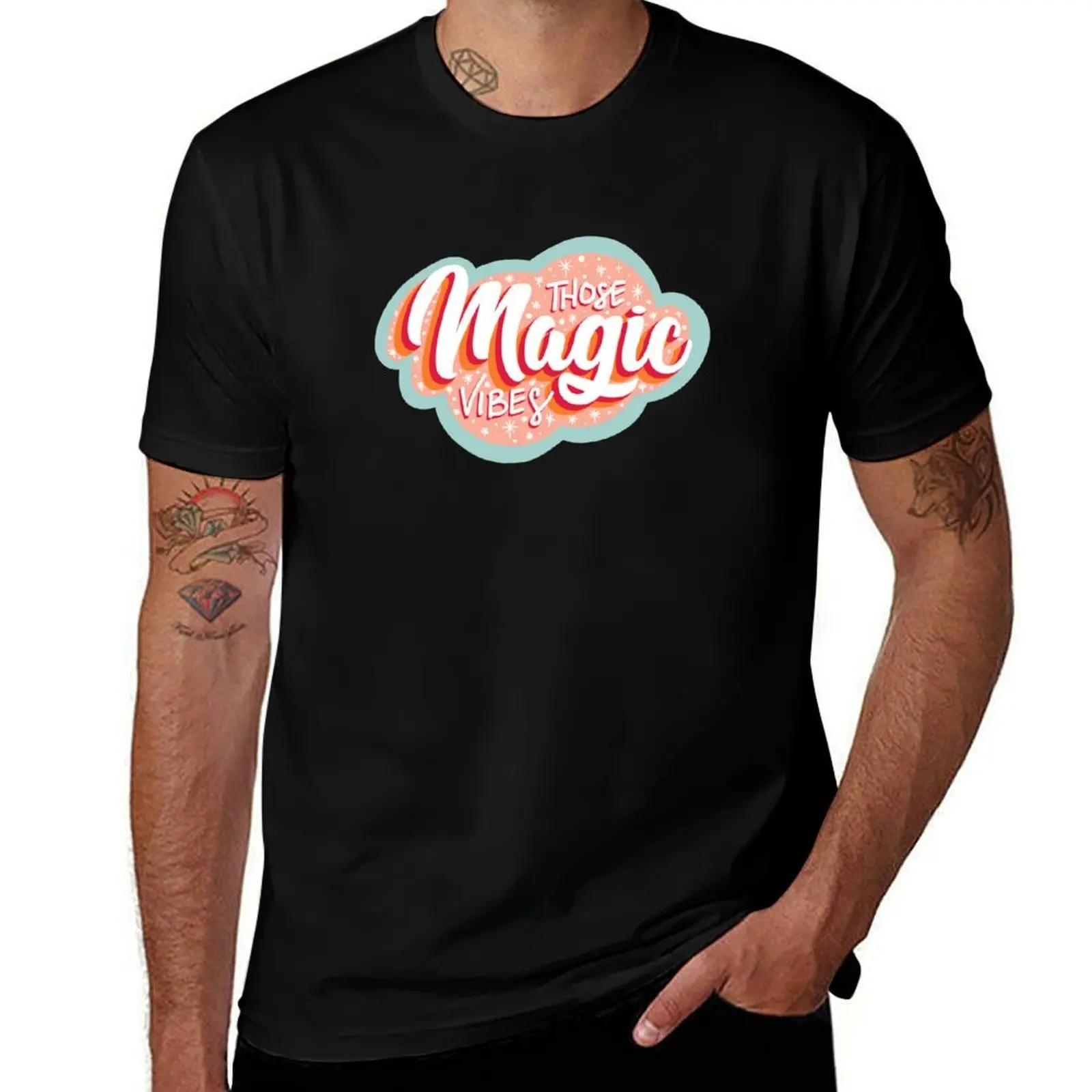 Those Magic Vibes T-Shirt Christmas Casual Short Sleeve Top T-Shirt