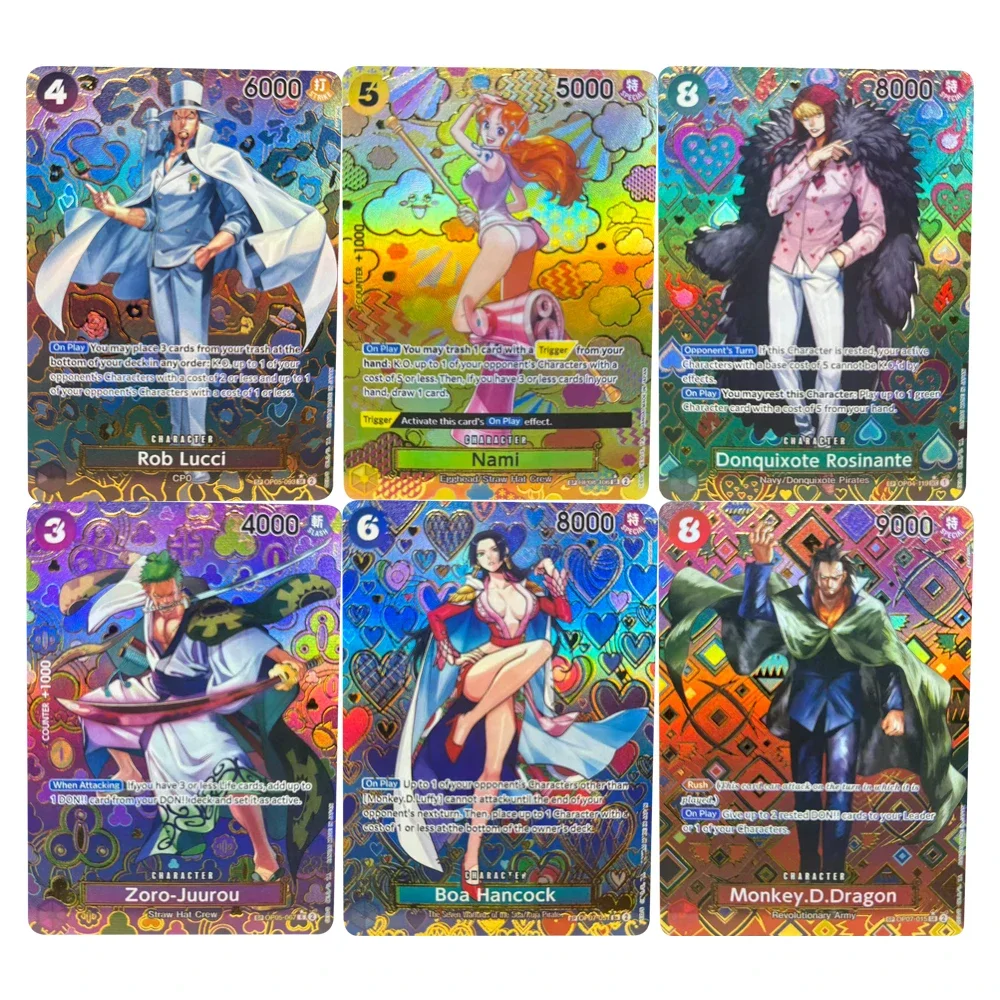 ONE PIECE Sammelkarten 0P07-051 Nami Rob Lucci Boa Hancock EN DIY Selbstgemachtes Spiel Anime-Karten Geschenkspielzeug