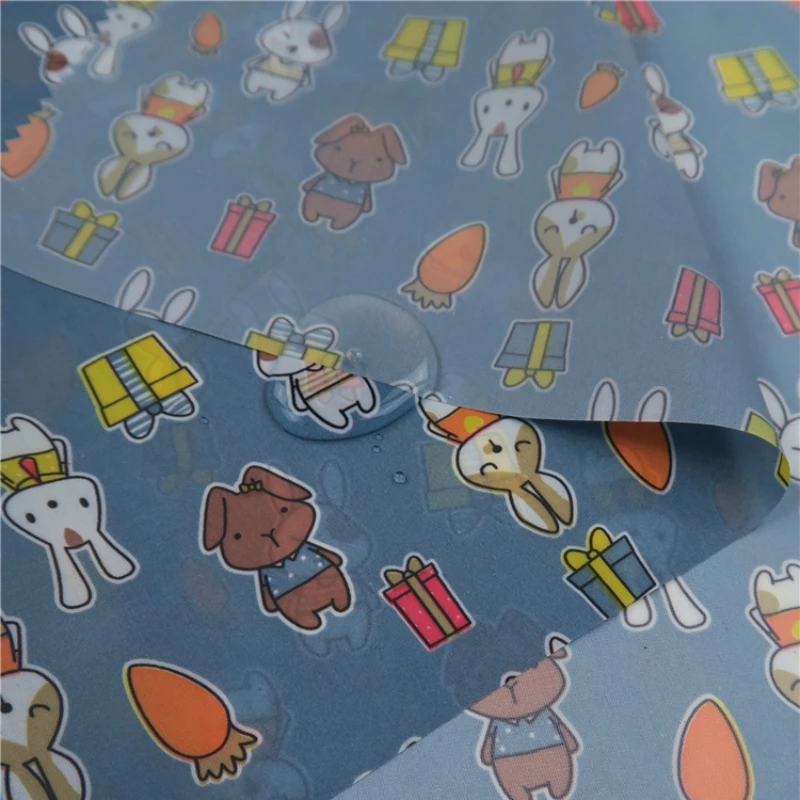 Printed Thin Rainproof Silk Waterproof Fabric Pu Coated Nylon Shower Curtain Fabric Umbrella Apron Cover Fabric