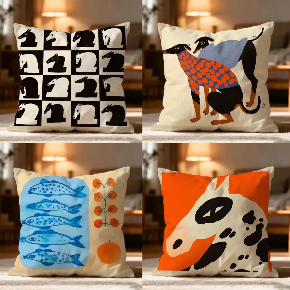 Abstract E-Eniko Katalin Eged Cushion Cover Cushion Cover Soft Washable Pillow Case Multi-Scene For Couch Bed Travel Office Use