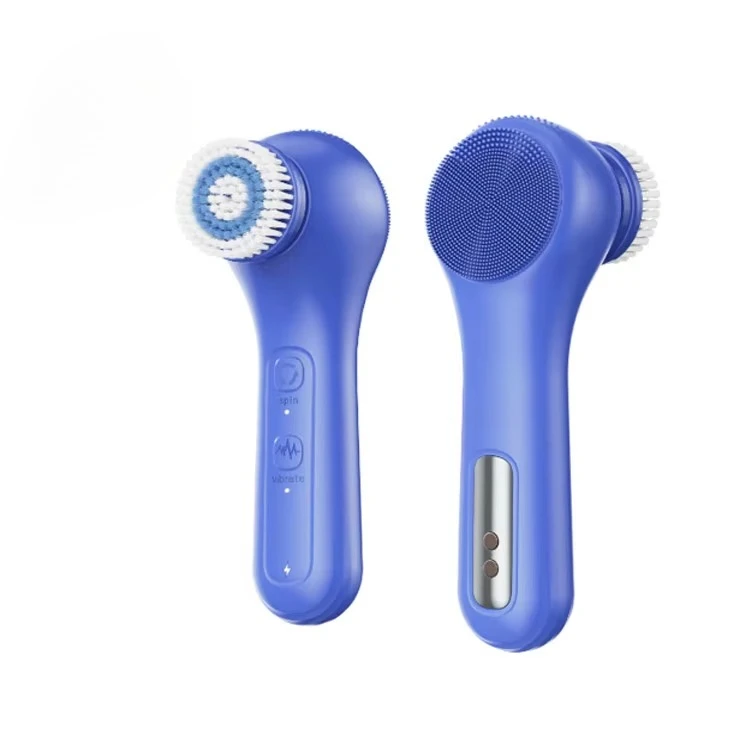 Rechargeable IPX7 Waterproof Vibration Rotating Skin Exfoliating Silicone Sonic Face Wash Rechargeable Cleansing Brush