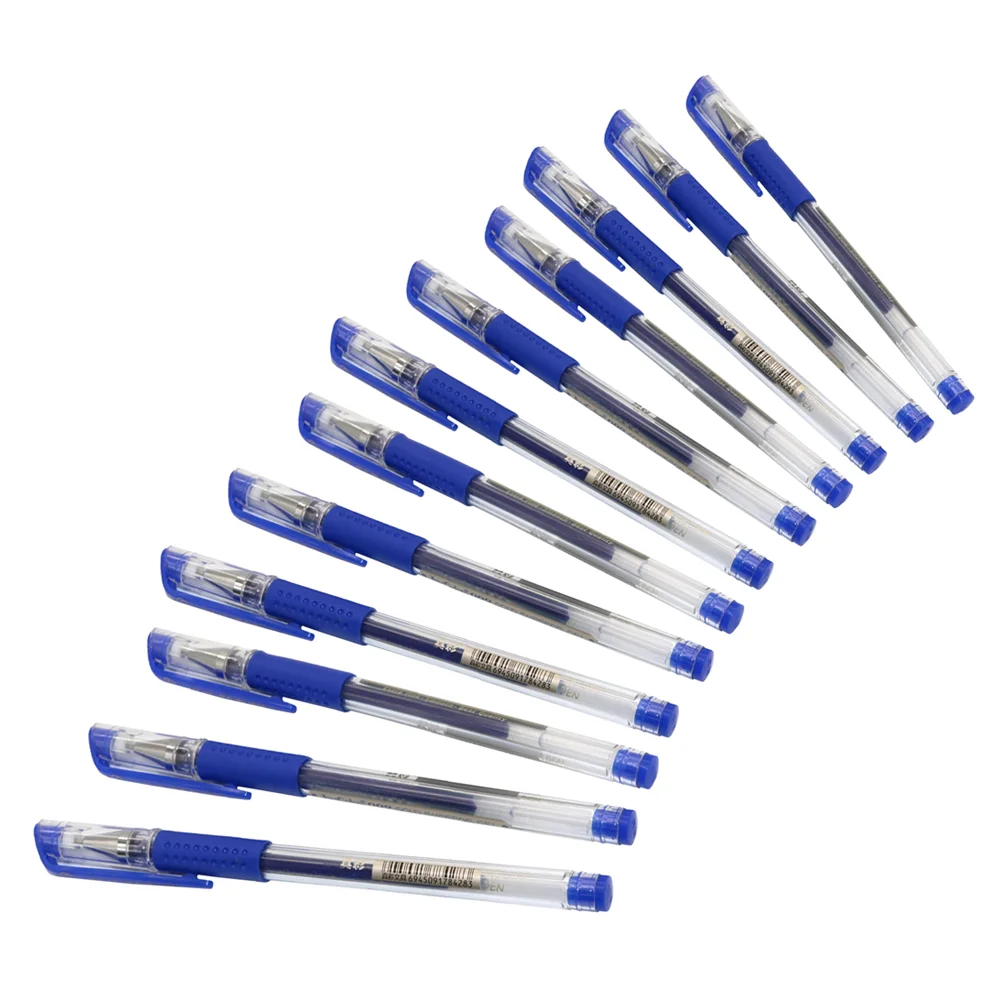 12pçs canetas esferográficas de tinta gel 05mm caneta de ponta fina para estudantes da escola de escritório papelaria (azul)