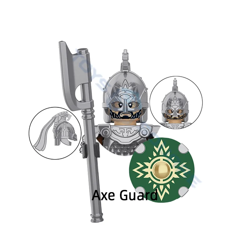 The Axe Guard Sword Infantry Spearman Archer Spear Dagger Soldier Model Blocks MOC Bricks Set Gifts Toys For Children KT1046