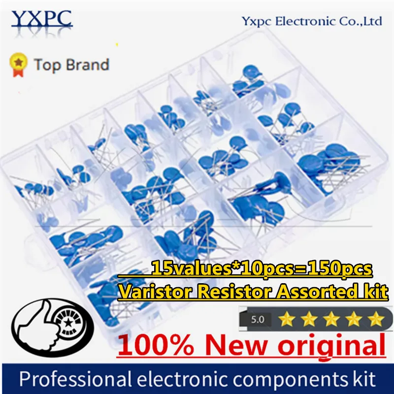 

15values*10pcs DIY Varistor Resistor Assorted kit set 5D471K 7D471K 7D431K 10D471K 10D431K 10D391K 14D471K 14D431K 10D241K