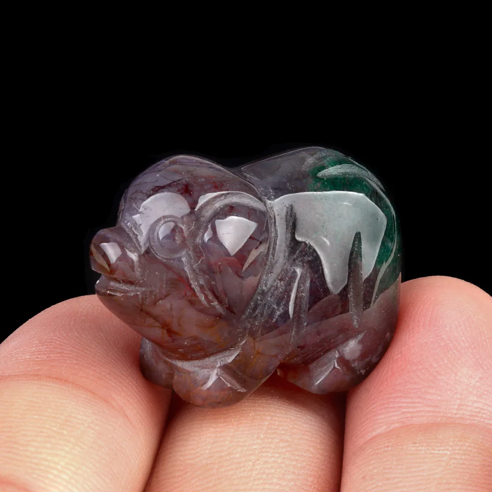 1 inch Natural Stone Carved Pig Shape Animal Mini Handcarved Gemstone Healing Crystals Figurine Statue Carving Office Home Decor - Image 6