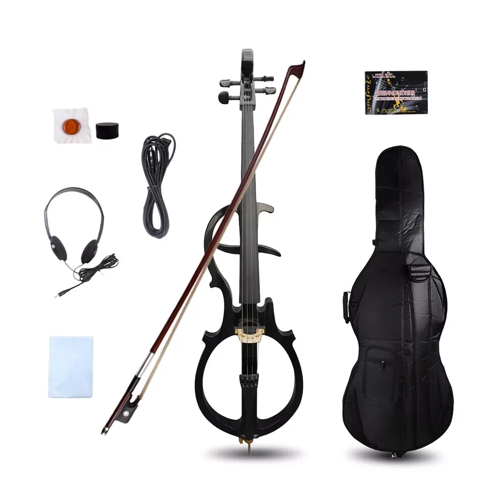 

Electric Cello New 4/4 Full Size Ebony Fittings Beginner Kit Solid Wood Unbleached Genuine Mongolian Horsehair #US