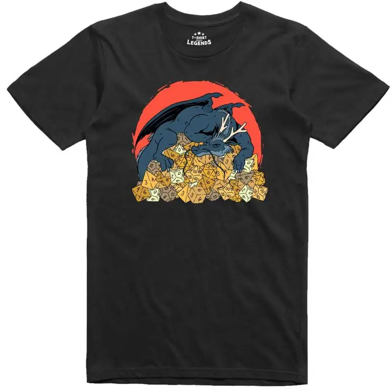 Camiseta Hombre Juego de Rol Dado Mazmorras Dragones Corte Normal Camiseta T shirt
