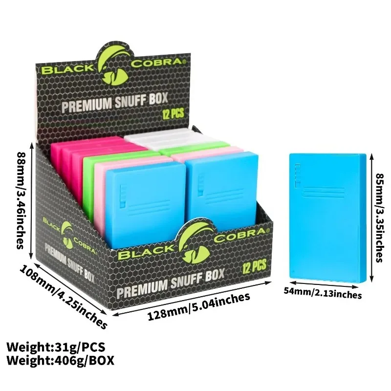8 Compartment Slot Plastic Snuff Kit Container Case Sild Lid in Aluminum Straw Pocket Size Portable Storage 8 Slot Snuff Box image 2