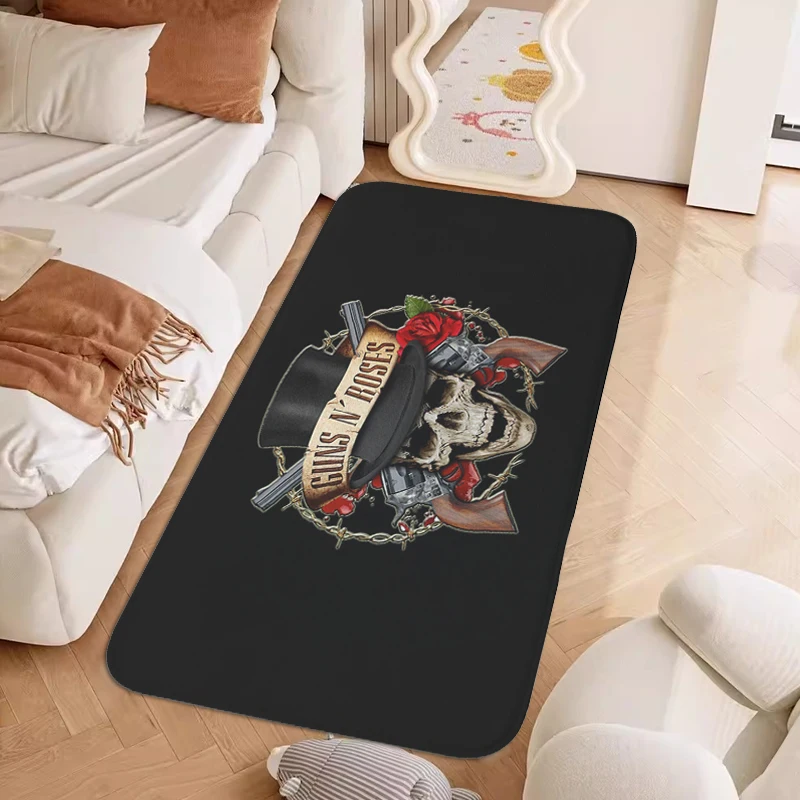 Living Room Floor Carpet G-Guns N' Roses Kitchen Balcony Bedroom Rug Hallway Porch Foot Mat Non-slip Doormat Entrance Door