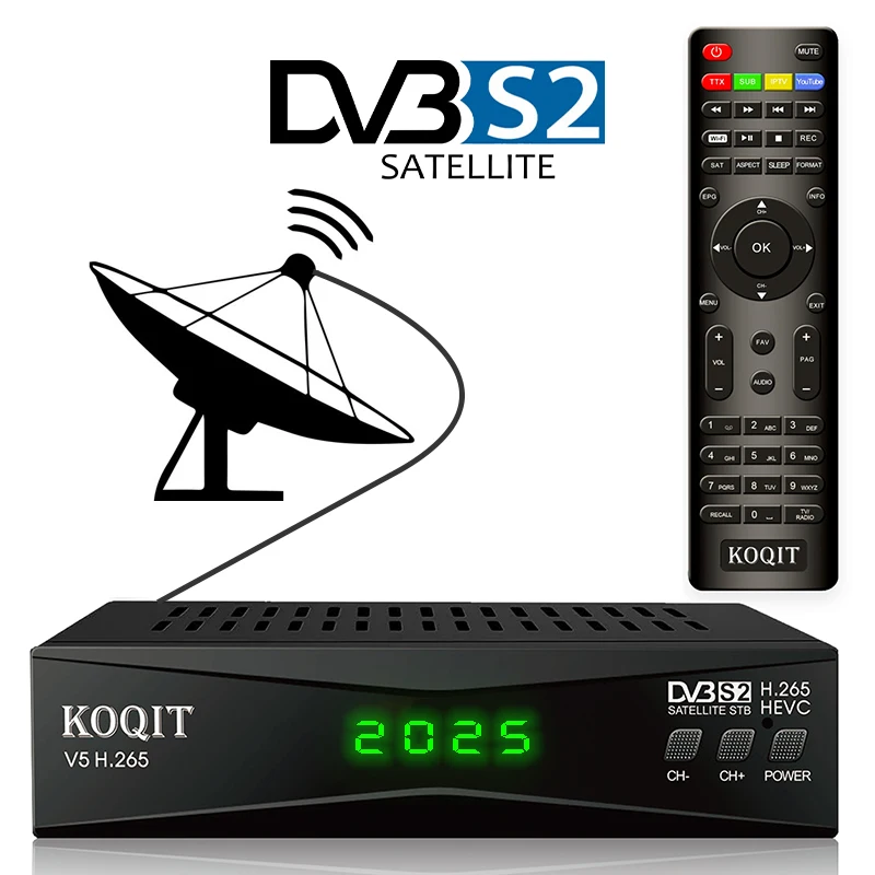 フル HD 1080P H.265 HEVC デコーダ Dvb-s2 デジタル テレビ衛星受信機 T2-MI スーパー検索ファインダー レセプター DVB S2