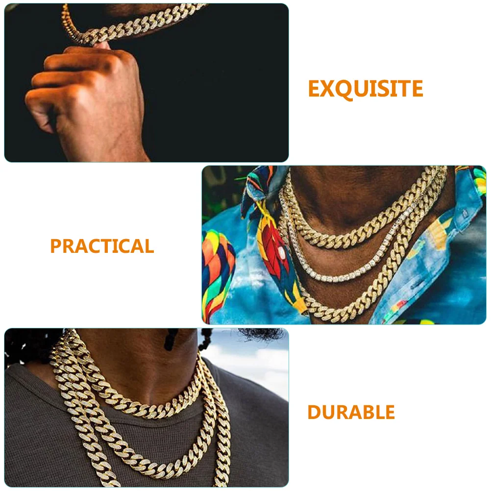 

Men Necklaces Hip Hop Cuban Chain Alloy Rhinestone Studded Design Luxury Necklace For Party Daily Wear Occasion Charm Jewelry
