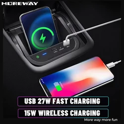Moreway Center console phone charger For Mercedes Benz W176 C156 C177 GLA 2014-2018 CLA 200 2015 wireless charging Car interior