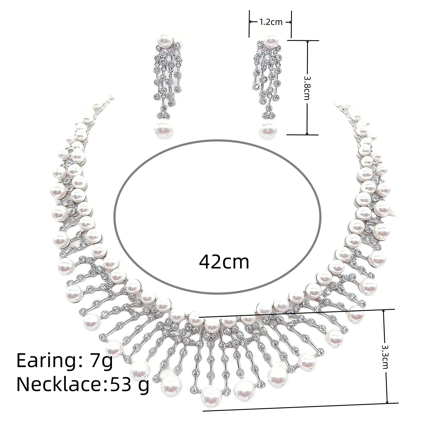 Mulia Fashion Bintang Kalung Anting-Anting Rumbai Mutiara Kalung Anting-Anting Pesta Perjamuan Acara Tuan Rumah Gaun Prom Aksesoris Pengantin M-519