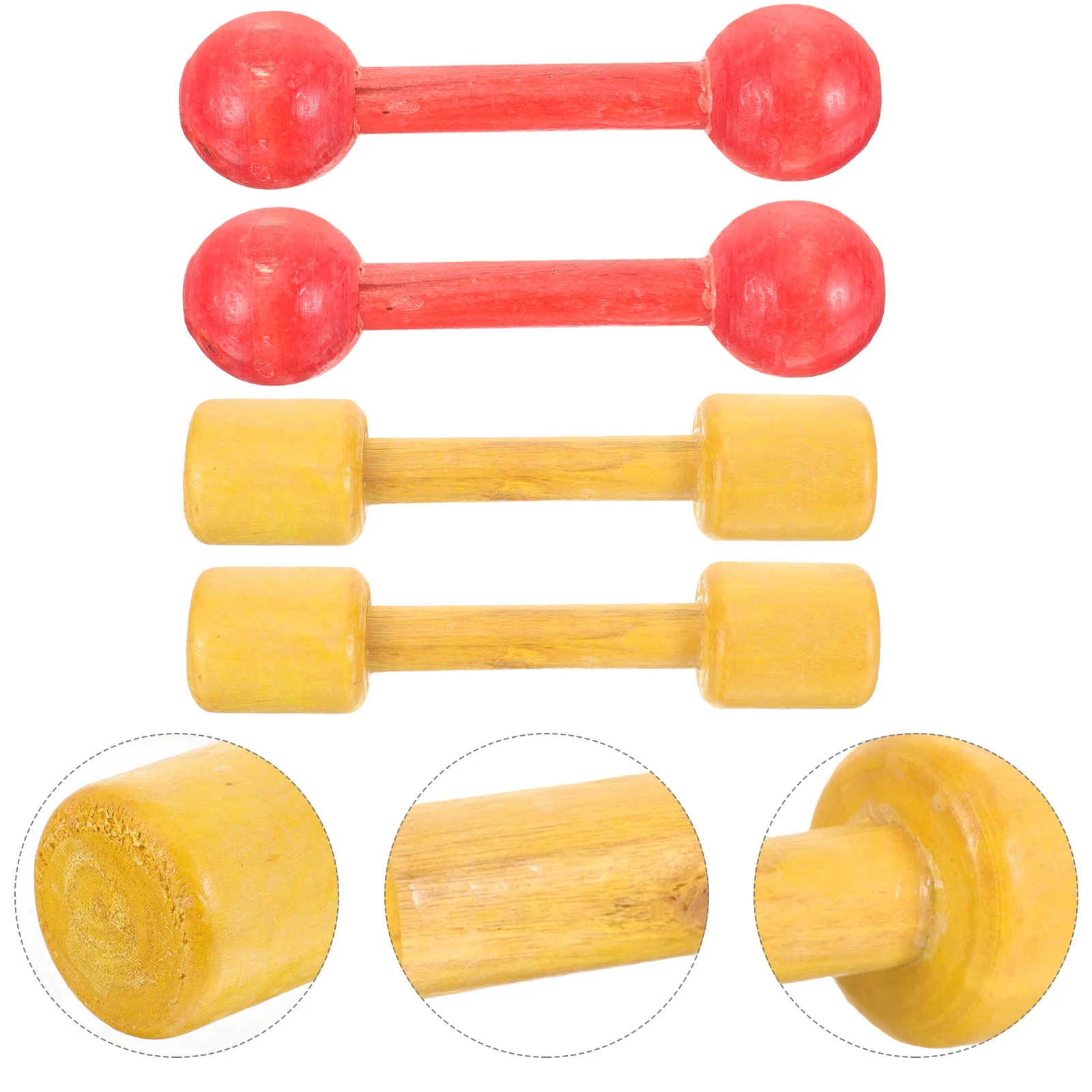 2 Pairs Dumbbells Bath Toys Weights Yellow Home Adjustable Toddler Tools Small